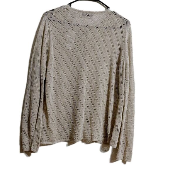 Marisa Christina Tan Cardigan with Textured Knit V-Neck - Picture 2 of 6